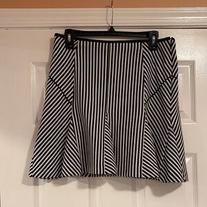 Banana Republic Black and White Striped A-Line Skirt